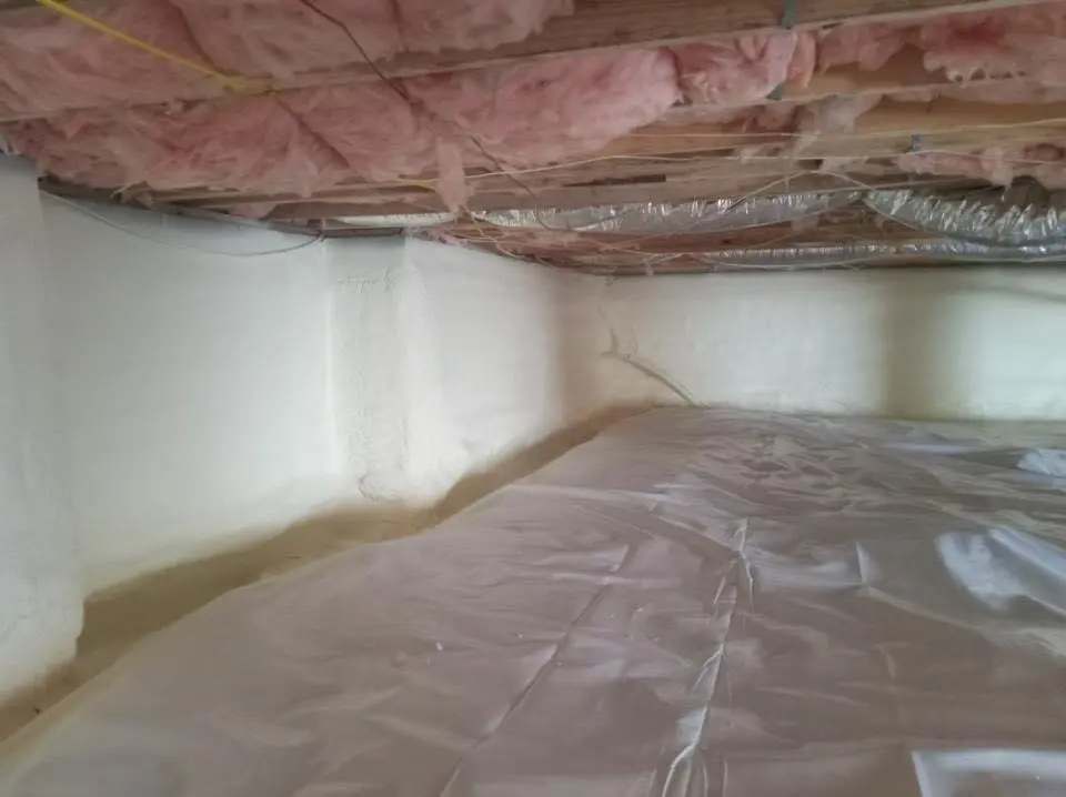 Crawl space encapsulation with closed-cell spray foam for Spray Foam Roofing Repair in Mack
